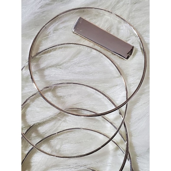 NWOT Women's Jewelry Silvertone Detachable Stacked Bangle Bracelet - Picture 3 of 4